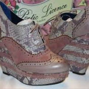 Natural WILD SAFARI Wedge Oxford Platform